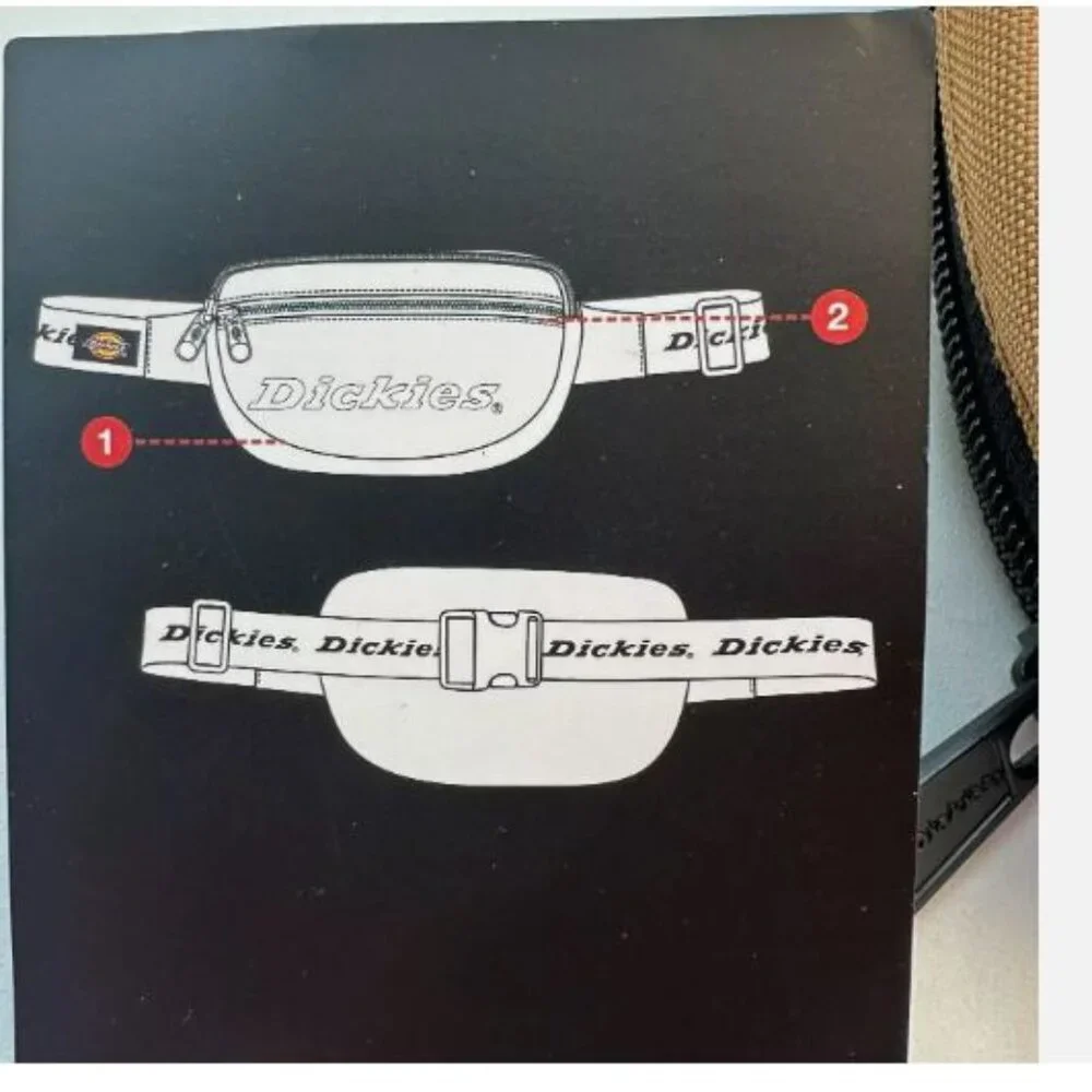 Dickies Logo Hipsack Bag Unisex Men's Women's 6" x 9.25" x 2.75" Brown New - Picture 4 of 13